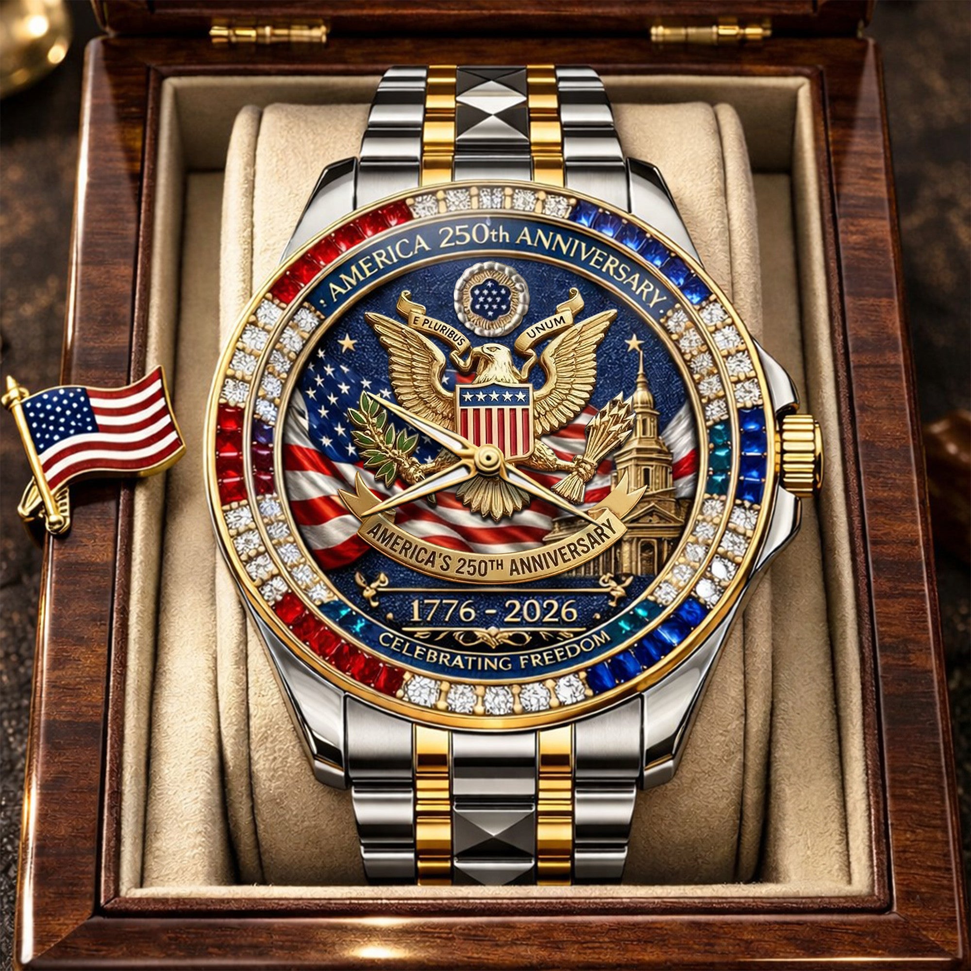 America 250th Anniversary Watches Celebrating Freedom Patriotic Merch 4th Of July Gifts For Dad - Loomnari