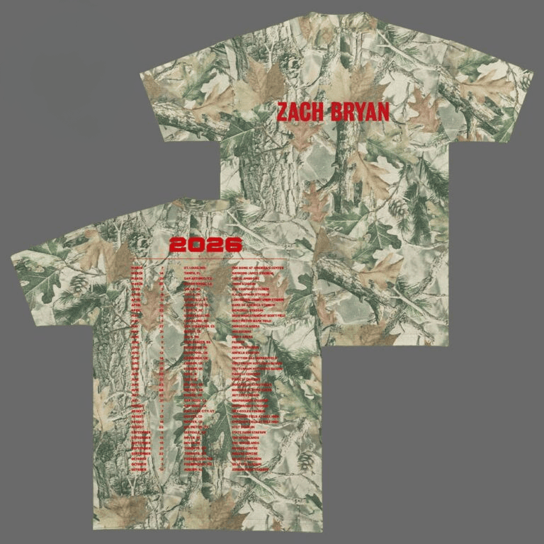 Zach Bryan With Heaven On Top Tour 2026 Camo T-Shirt Zach Bryan Merch Gifts For Brother - Loomnari