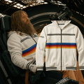 Project Hail Mary Ryan Gosling White Rainbow Stripe Zip Up Hoodie 2026 Project Hail Mary Merch - Loomnari