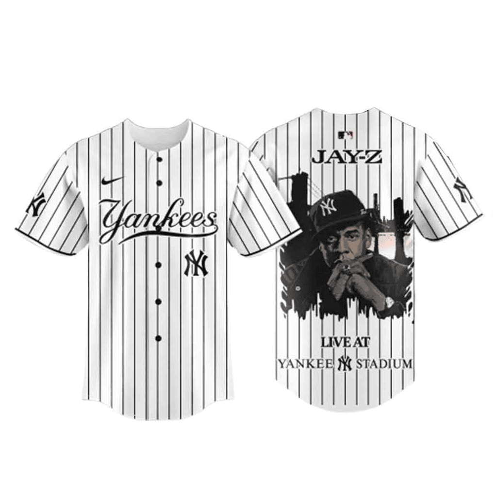 Jay Z x Yankee Stadium Concert 2026 Pinstripe Baseball Jersey New York Yankees Merch For Fan - Loomnari