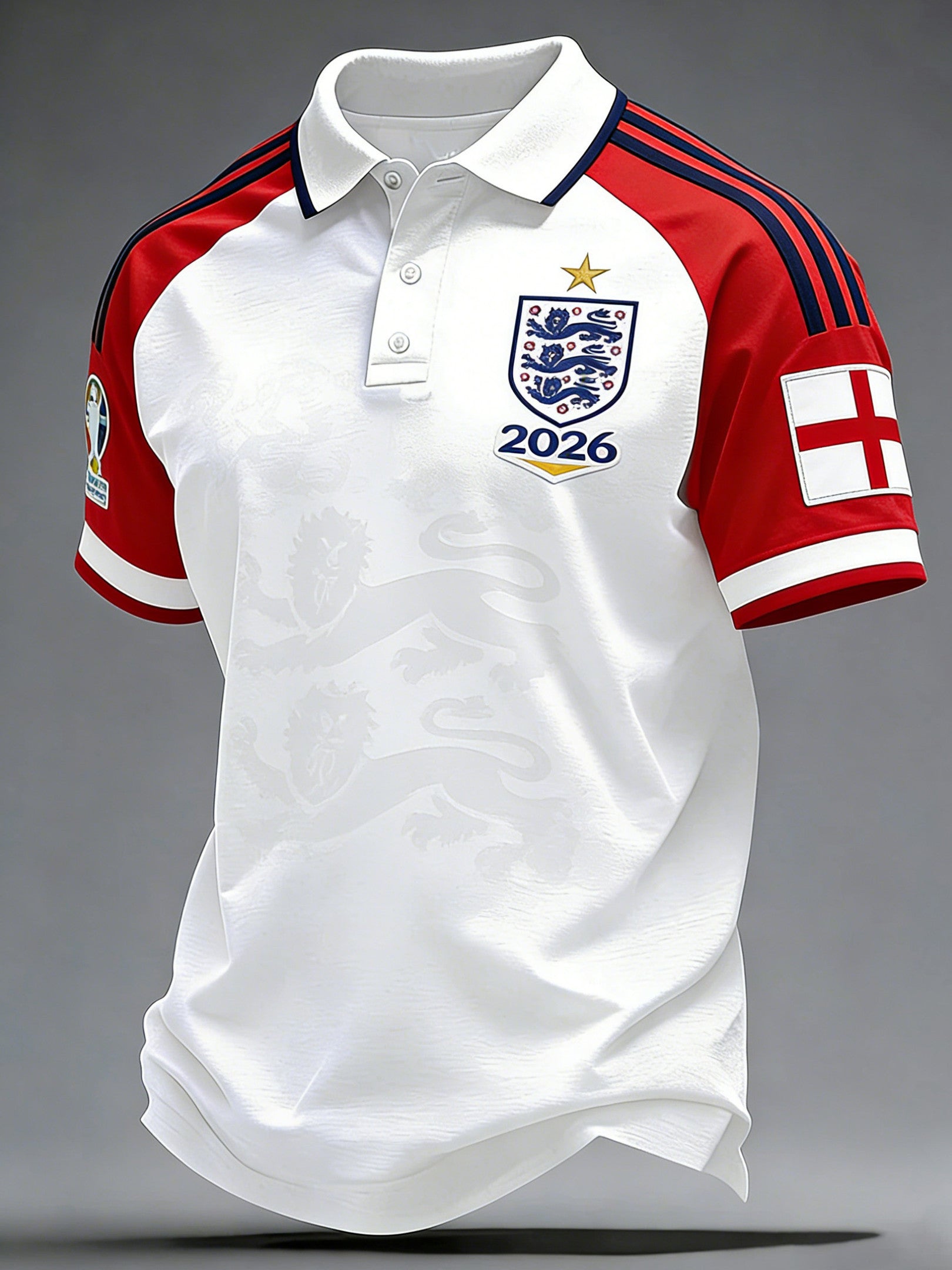 England Football FIFA World Cup 2026 Polo Shirt 3 Lions Football Merch Game Day FIFA Clothes - Loomnari