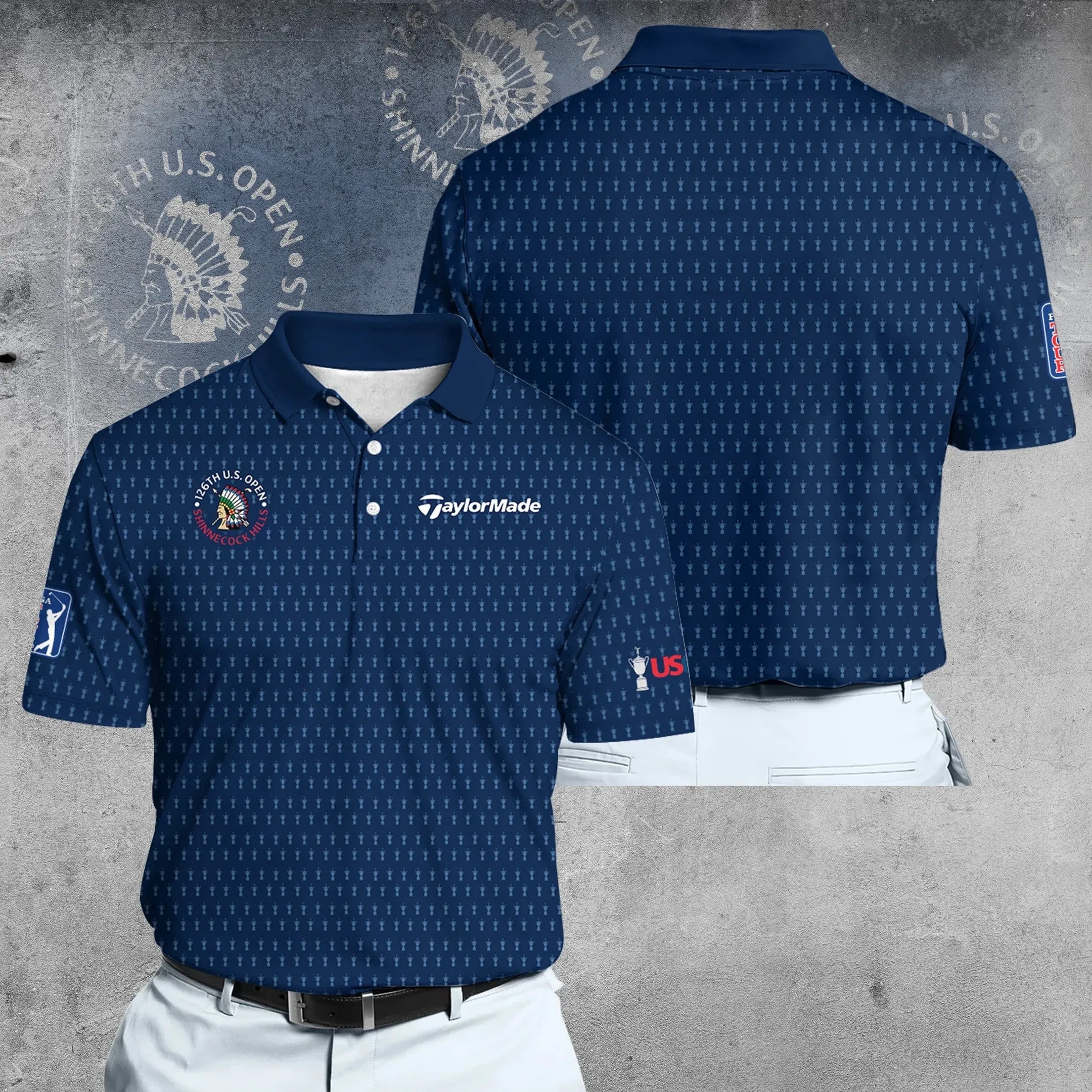 US Open 2026 Merchandise TaylorMade x US Open Polo Shirt Trophy Pattern Clothes Gifts For Father - Loomnari