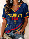 Colombia World Cup 2026 Tournament V-Neck Shirt Camisa De Colombia Clothing Gifts Ideas - Loomnari