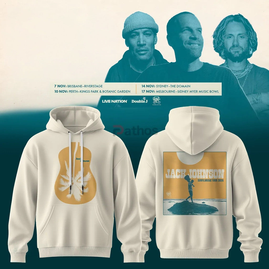 Jack Johnson Surf Music Tour 2026 Australia Concert Hoodie Jack Johnson Merch Friends Gifts - Loomnari