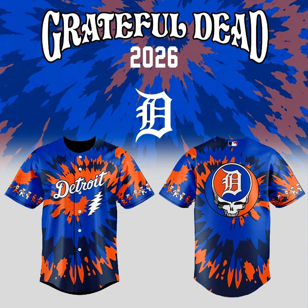 Detroit Tigers X Grateful Dead Night 2026 Jersey Detroit Tigers Merch Gifts For Baseball Fan - Loomnari