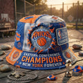 New York Knicks 2025 26 Eastern Conference Champions Distressed Bucket Hat Basketball Fan Gifts - Loomnari