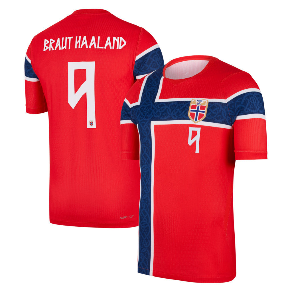 FIFA World Cup 2026 Merch #9 Erling Haaland Norway National Team 2026 Home Match Jersey - Loomnari
