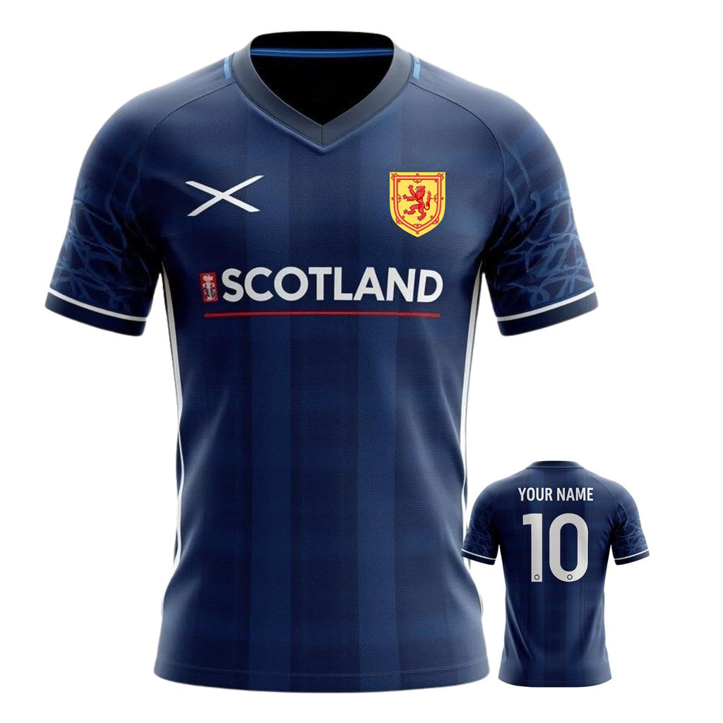Custom Scotland FIFA World Cup 2026 Merch Scotland Soccer V-Neck Jersey WC 2026 Fan Gear - Loomnari