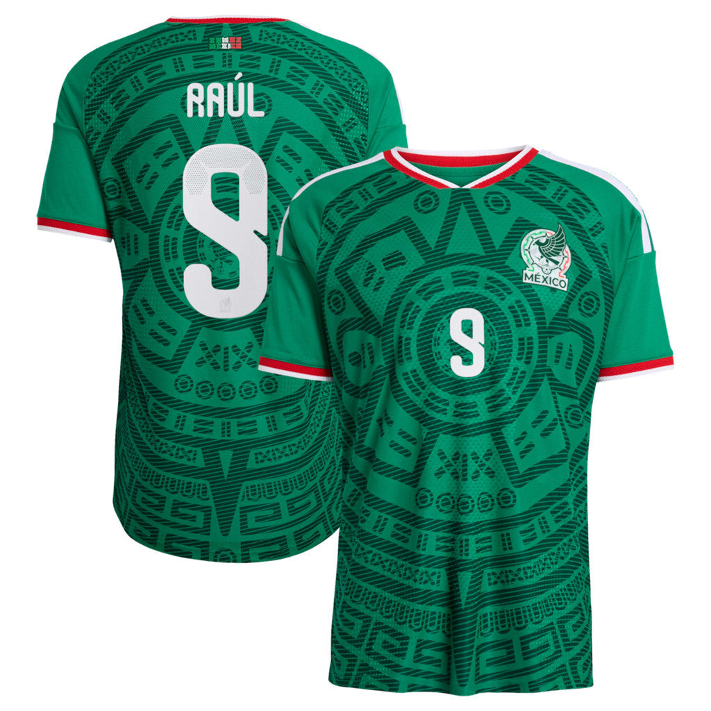 Mexico FIFA World Cup 2026 Merch Raul Jimenez #9 Mexico National Team 2026 Home Jersey Green - Loomnari