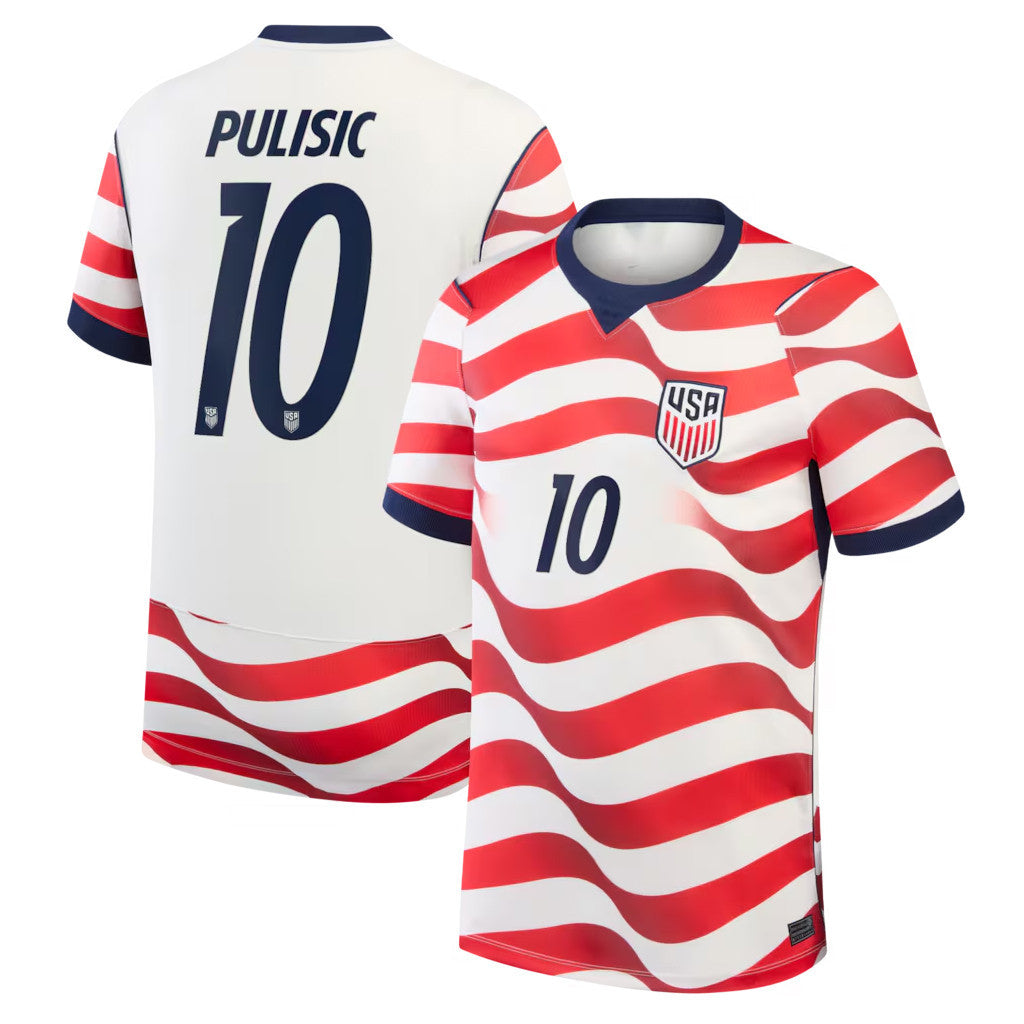 FIFA World Cup 2026 Merch #10 Christian Pulisic USMNT 2026 Home Stadium Jersey White Fan Gifts - Loomnari