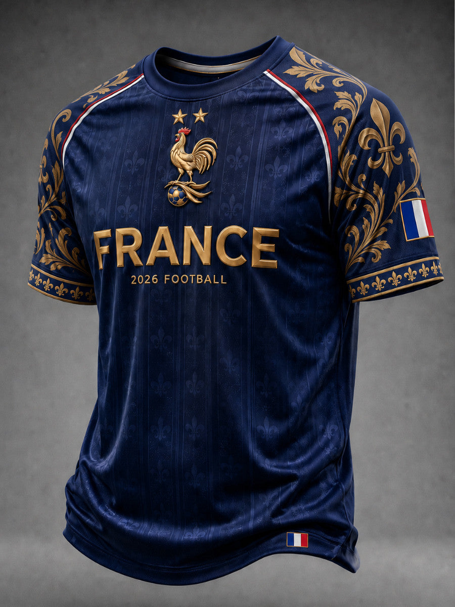 France Football 2026 World Cup T-Shirt 2 Stars Rooster Shirts Game Day Gear FIFA Fan Gifts - Loomnari