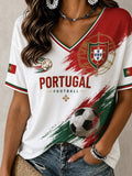 Portugal Football World Cup 2026 V-Neck Shirt FIFA Game Day Outfits Portugal Football Fans Gift - Loomnari