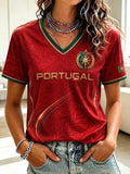 Portugal FIFA World Cup 2026 V-Neck Shirt Game Day Shirts Gift For Portugal Football Fans' - Loomnari