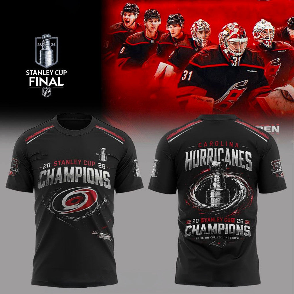 Carolina Hurricanes 2026 Stanley Cup Champions T-Shirt Carolina Hockey Merch Best Man Gifts - Loomnari
