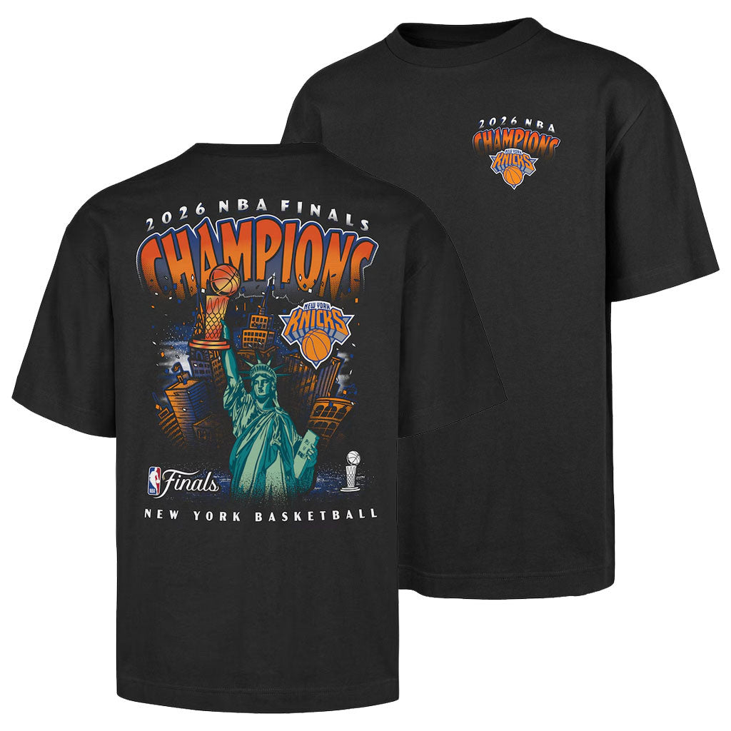 NY Knicks Championship Shirt Knicks 47 2026 Finals Champions Statue of Liberty Trophy T-Shirt - Loomnari