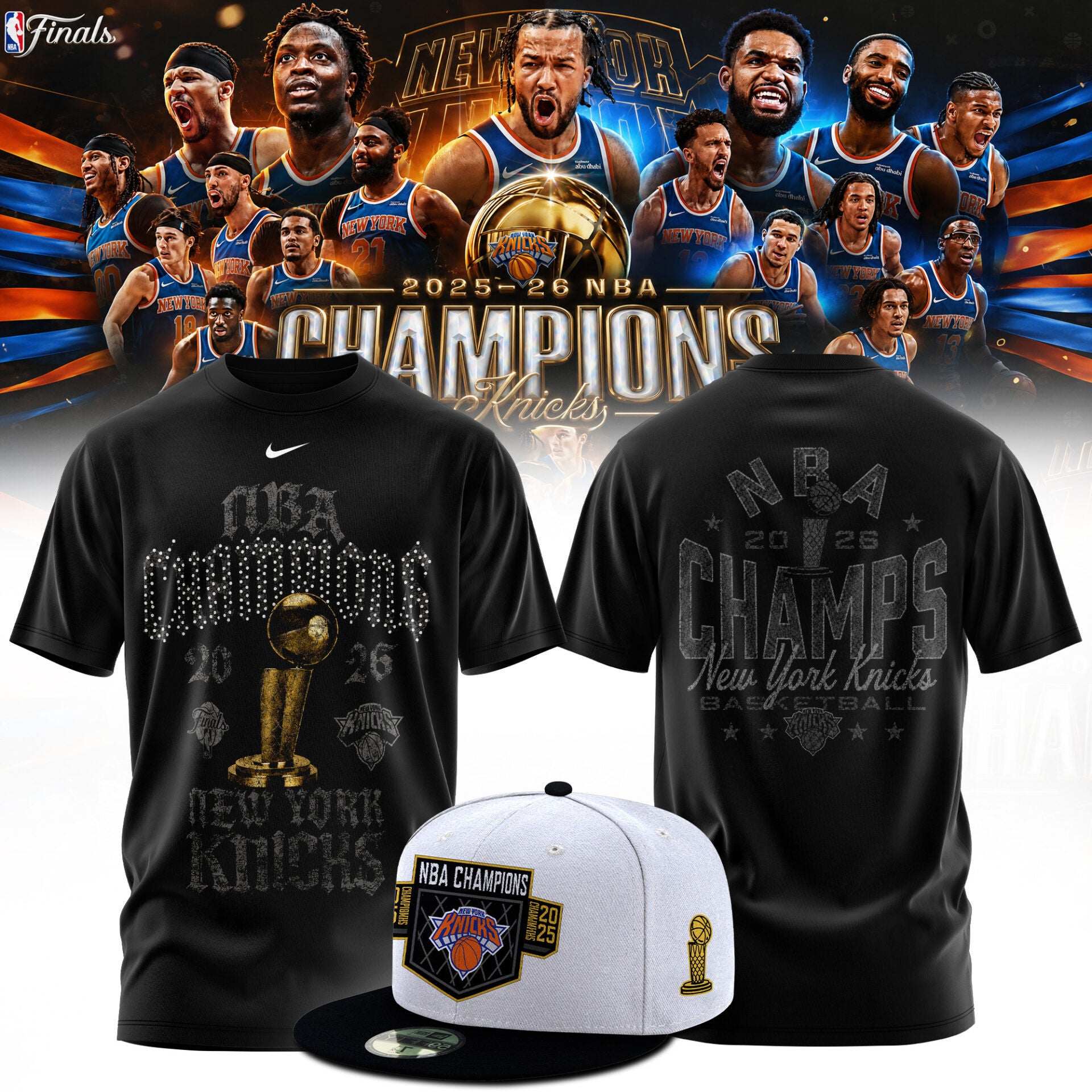 New York Knicks Champions T-Shirt 2026 NY Knicks Championship Merch Gifts For Basketball Fans - Loomnari