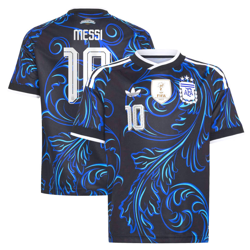 Argentina FIFA World Cup 2026 Merch #10 Lionel Messi Argentina National Team Away Jersey Black - Loomnari