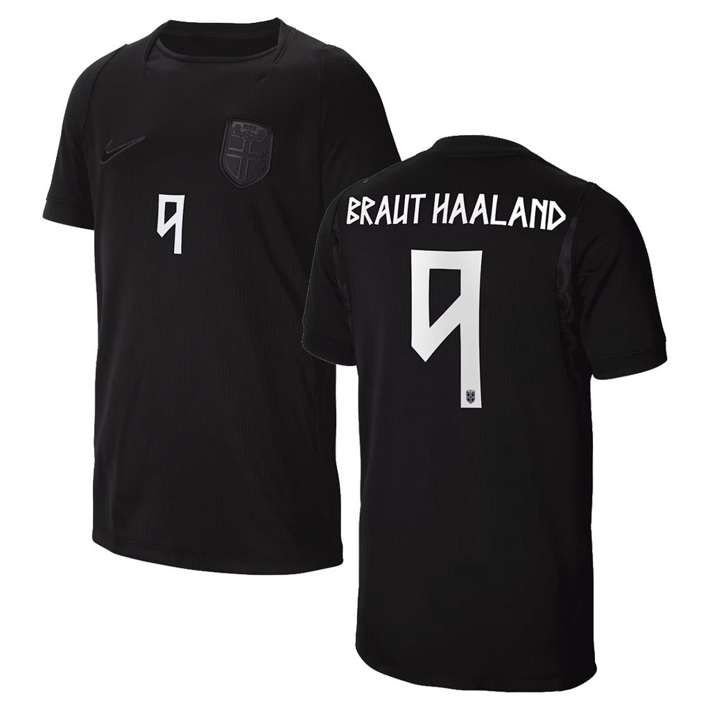 Norway National Team Merch 2026 Erling Braut Haaland #9 Norway National Team Stadium Away Jersey - Loomnari