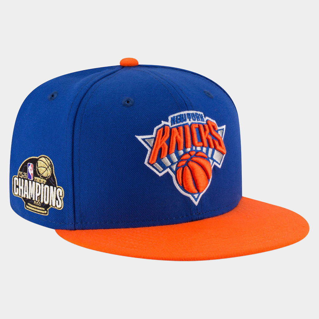 New York Knicks Champions Merch Knicks 2026 Finals Champions Two Tone Snapback Hat Embroidered - Loomnari