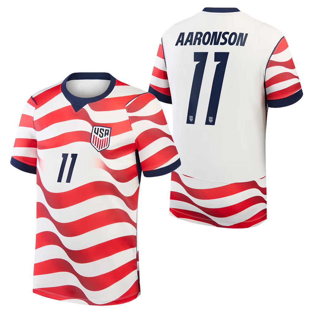 USMNT World Cup 2026 Merch #11 Brenden Aaronson USMNT 2026 Stadium Home Jersey FIFA Gifts - Loomnari