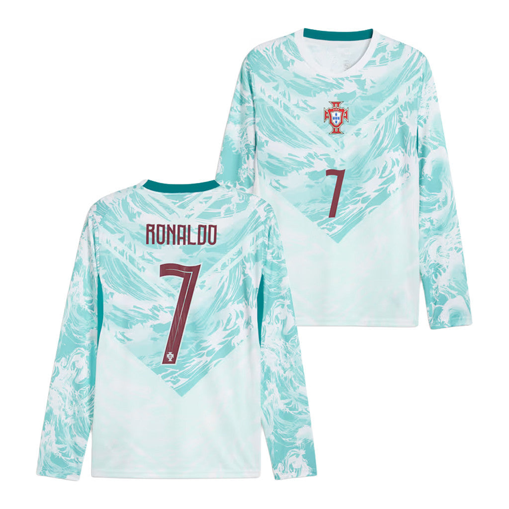 Portugal World Cup Merch 2026 Ronaldo #7 Portugal 2026 Long Sleeve Away Jersey Game Day Gifts - Loomnari