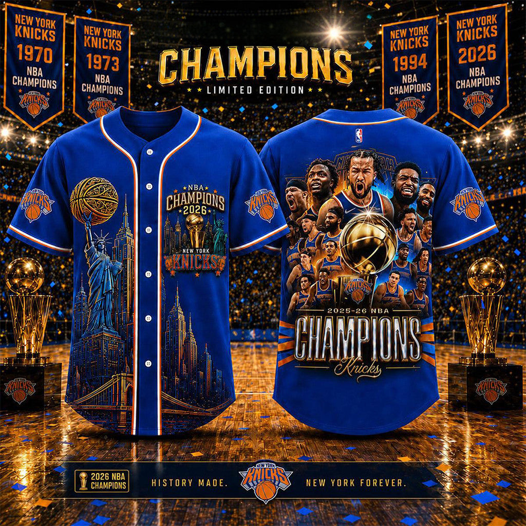 NY Knicks 2026 Finals Champions Baseball Jersey New York Knicks Championship Merch Fan Gifts - Loomnari