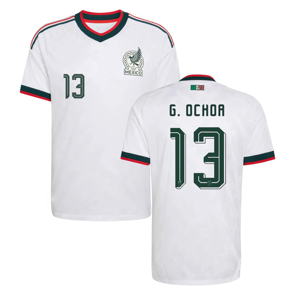 Mexico World Cup Merch #13 G Ochoa Match Away Jersey 2026 Mexico National Team Merch White - Loomnari