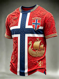 Norway FIFA World Cup 2026 Merch Viking Ship And Dragons Norge Flag T-Shirt Game Day Apparel - Loomnari