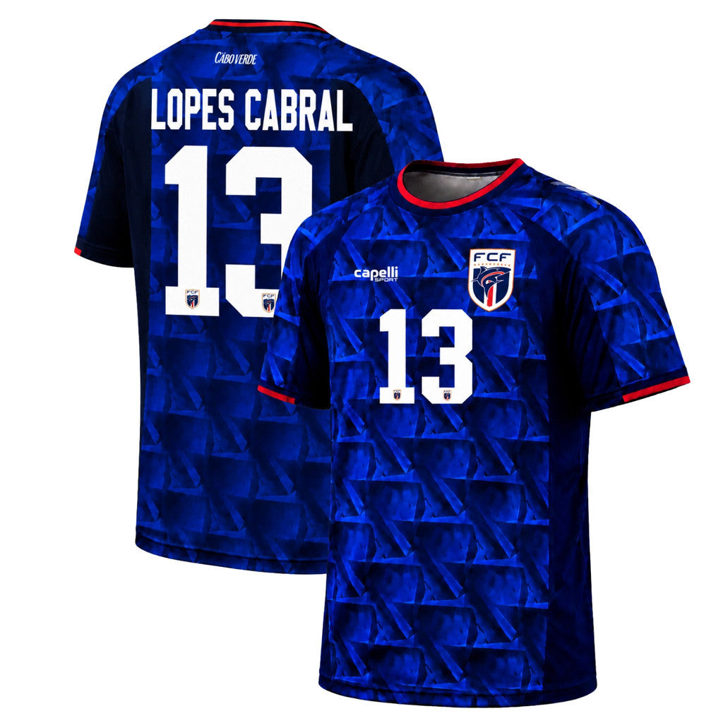 Cabo Verde Merch World Cup 2026 Sidny Lopes #13 Cabral Cape Verde Jersey Elite Football Jersey - Loomnari