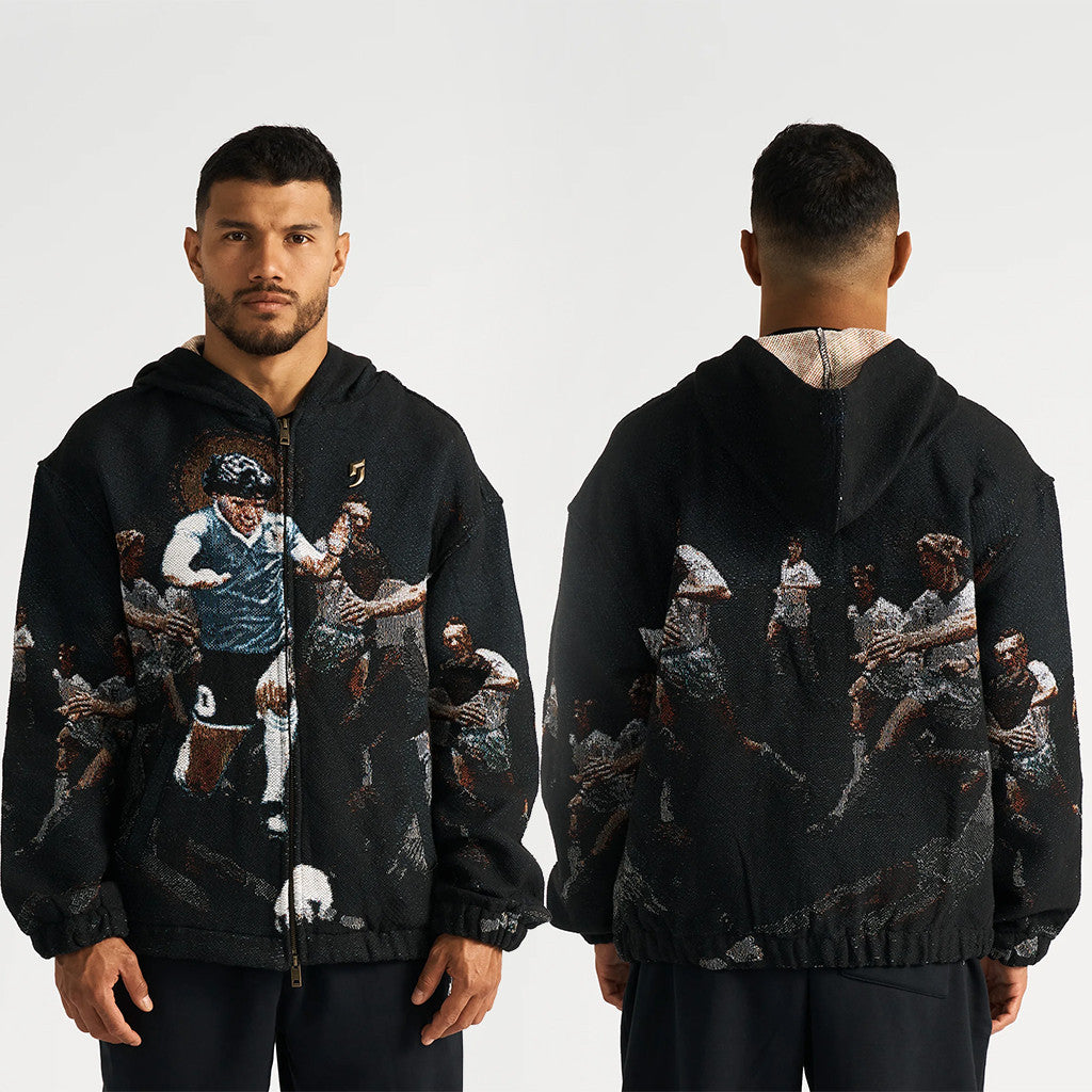 Comma Football Merch 2026 Maradona Goal Of The Century Zip Hoodie Gifts For My Boyfriend - Loomnari