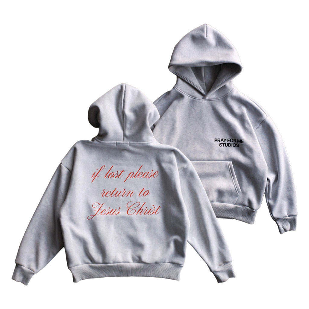 Pray For Me Studios Merch 2026 If Lost Please Return To Jesu Christ Hoodie Religious Gifts - Loomnari