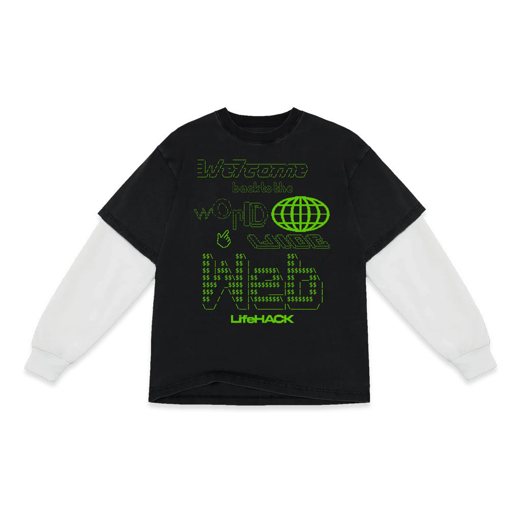 Super Yaki Merch 2026 Super Yaki X LifeHack Present Welcome Back To World Wide Web Long Sleeve Shirt - Loomnari