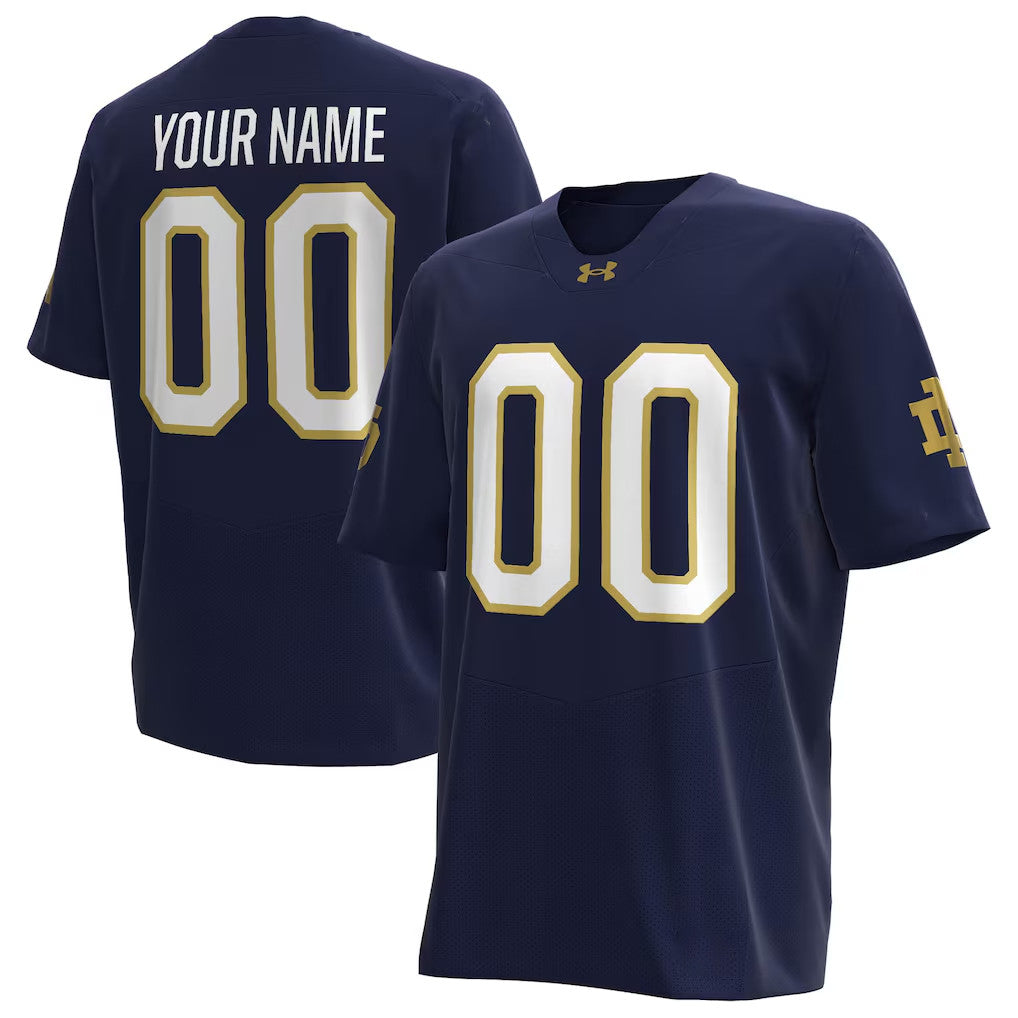 Personalized Notre Dame Merch 2026 Notre Dame Fighting Irish Under Armour Football Jersey Navy - Loomnari