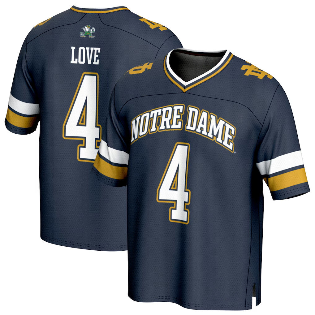 #4 Jeremiyah Love Jersey Shirt Notre Dame Merch Notre Dame Fighting Irish GameDay Greats Jersey - Loomnari