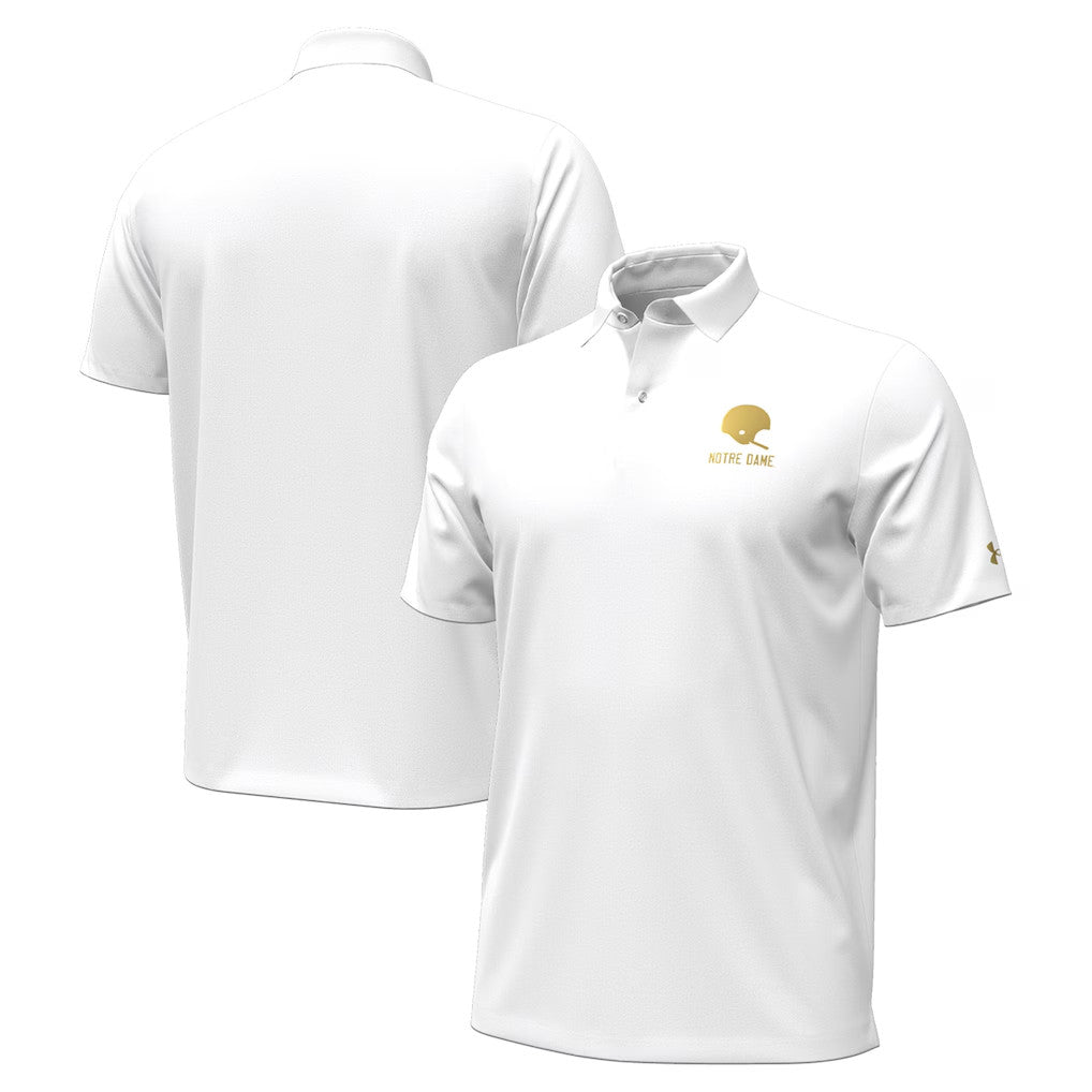 Notre Dame Merch Notre Dame Fighting Irish 2026 Shamrock Series Playoff Polo Shirt White - Loomnari
