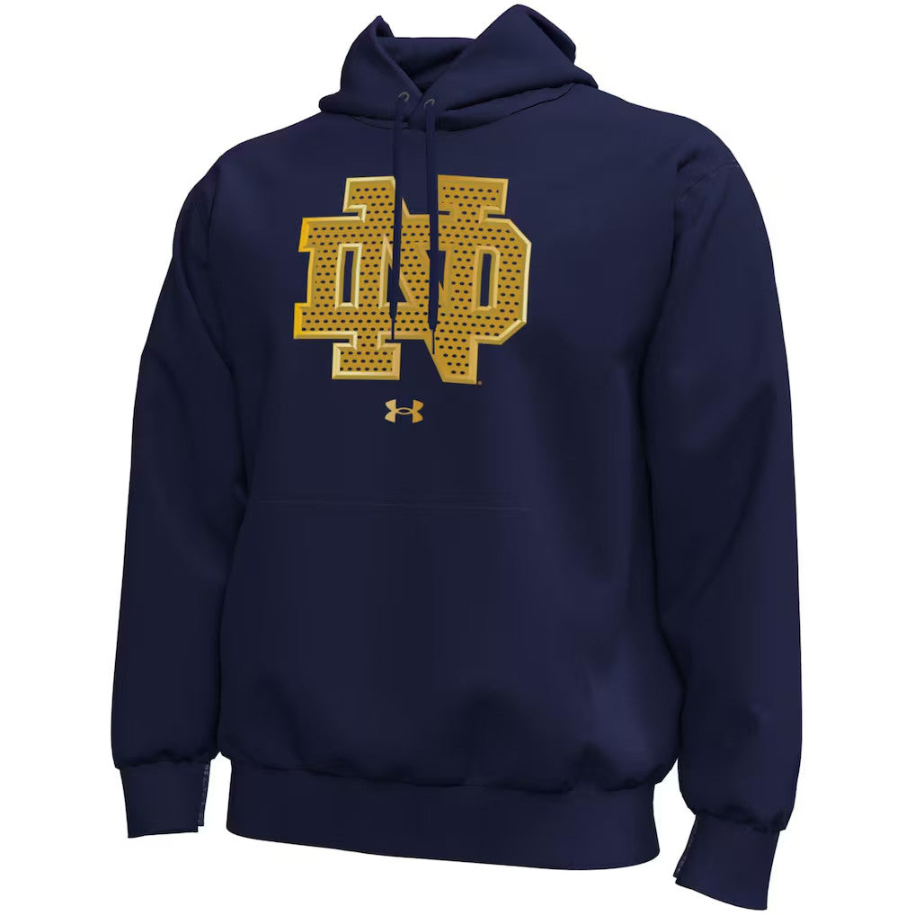 Notre Dame Merch Notre Dame Fighting Irish Under Armour 2026 Shamrock Series Icon Hoodie Navy - Loomnari