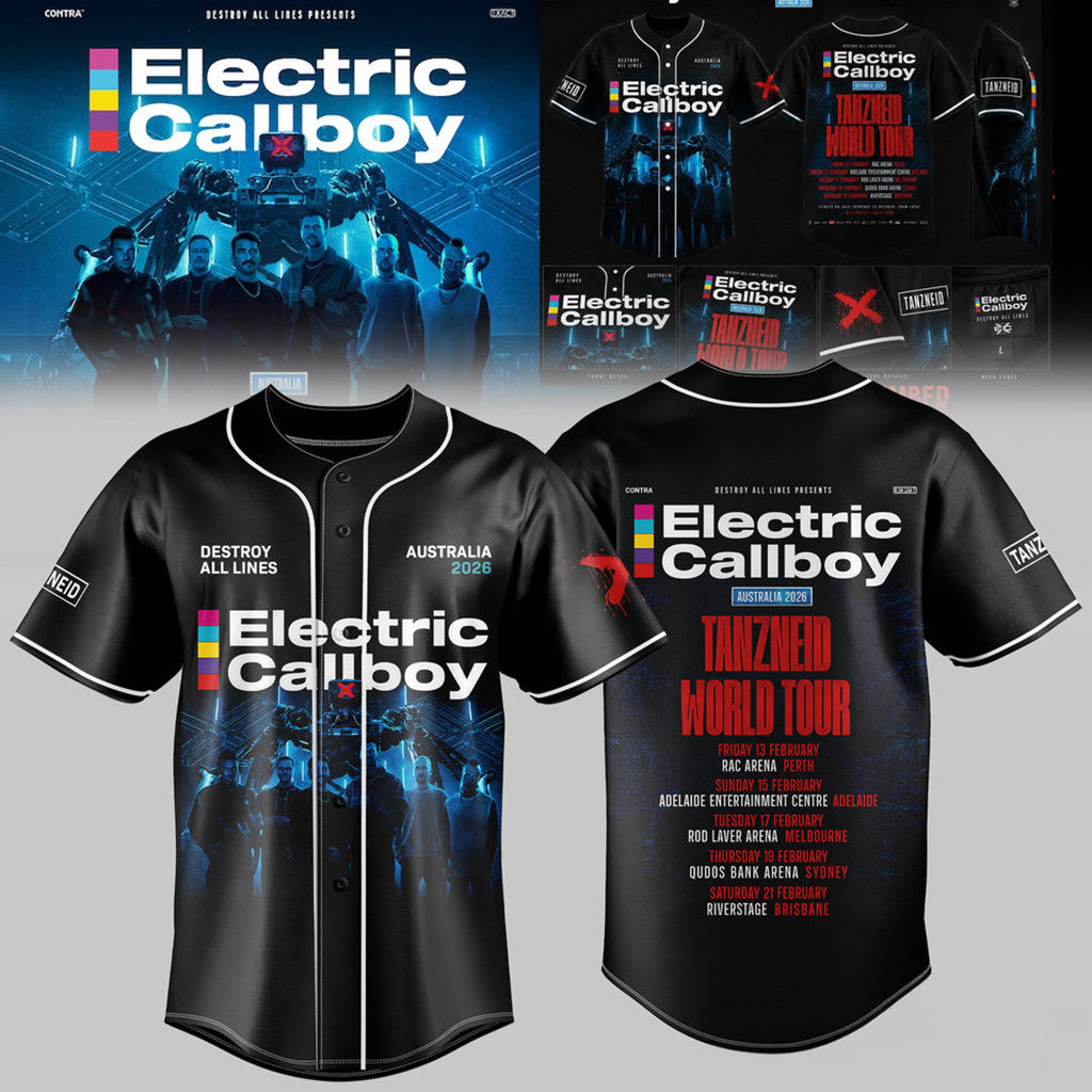 Electric Callboy TANZNEID World Tour 2026 Baseball Jersey Electric Callboy Merch Fan Gifts - Loomnari