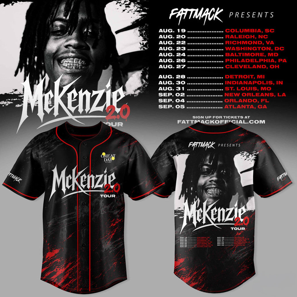 FattMack 2026 McKenzie 2 0 No Mercy Tour Baseball Jersey FattMack Merch Gift For Music Lovers - Loomnari