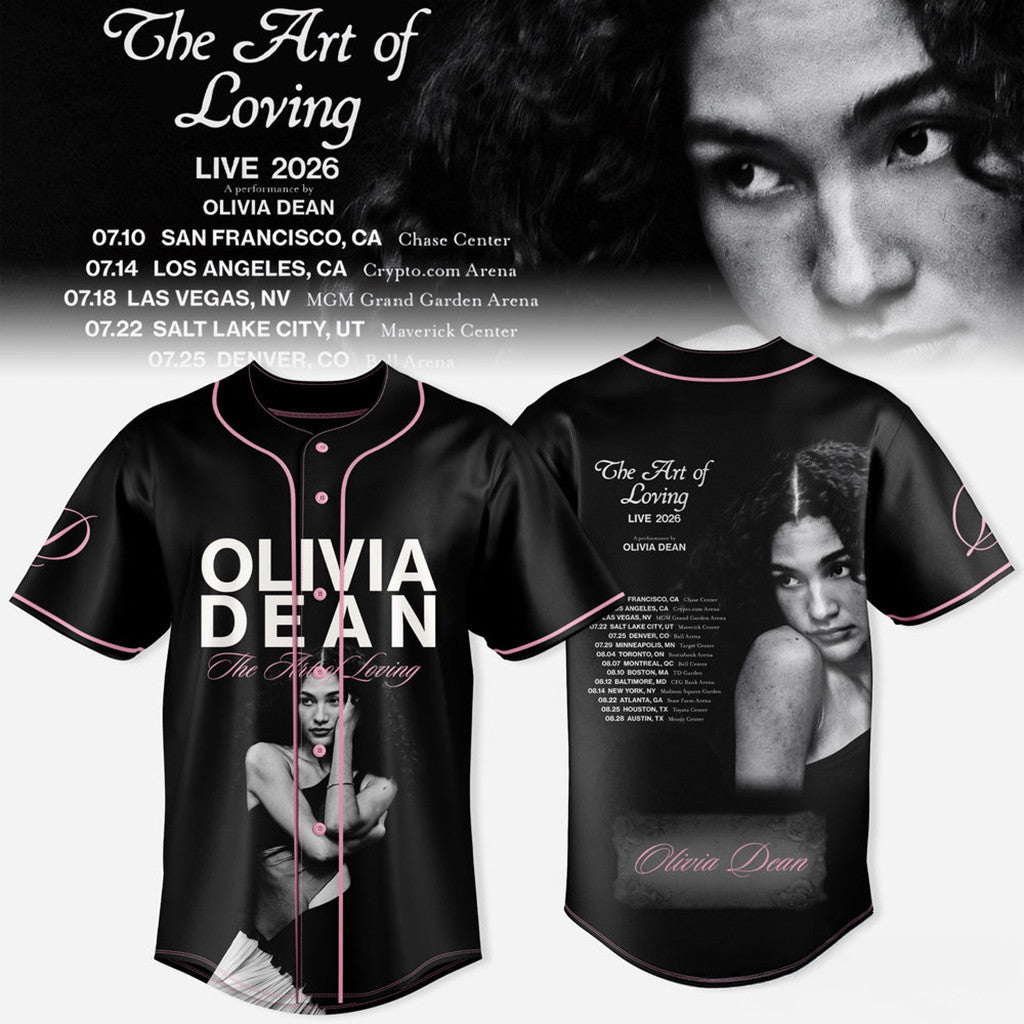 Olivia Dean Merch Tour The Art Of Loving 2026 Baseball Jersey Signed Gifts For Music Fans - Loomnari
