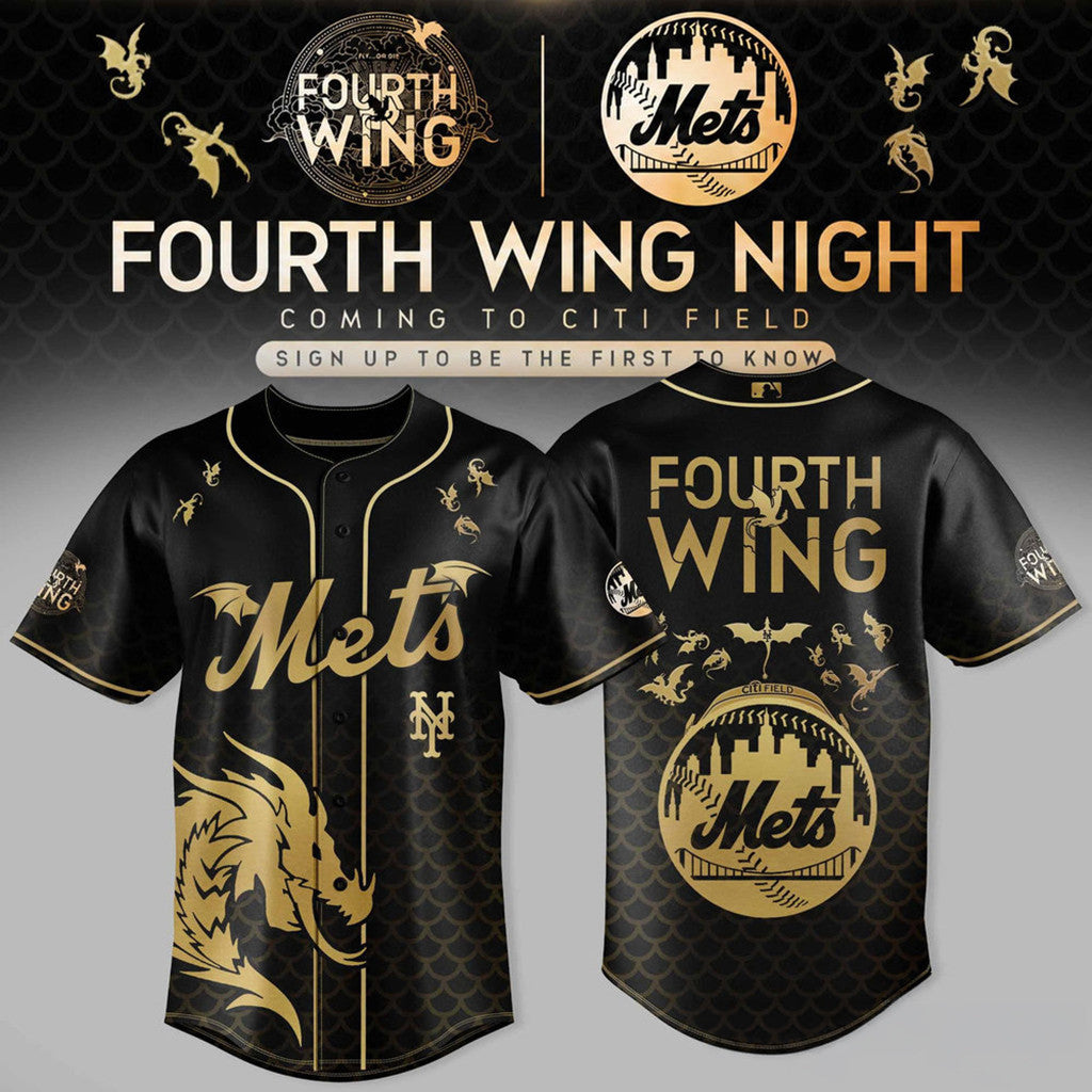 New York Mets X Fourth Wing Night 2026 Jersey NY Mets Merch Gifts For Baseball Lovers - Loomnari