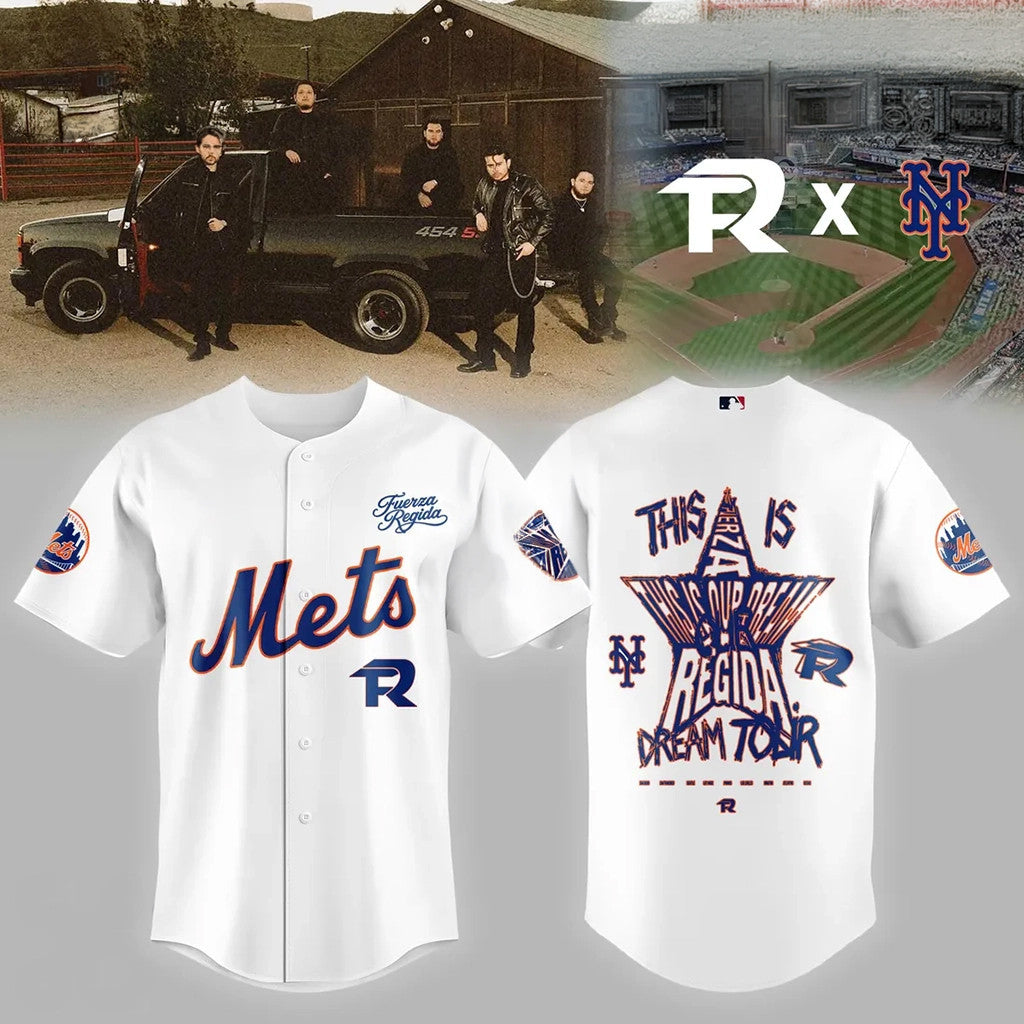Fuerza Regida X New York Mets 2026 Baseball Jersey This Is Dream Tour Jersey NY Mets Merch - Loomnari