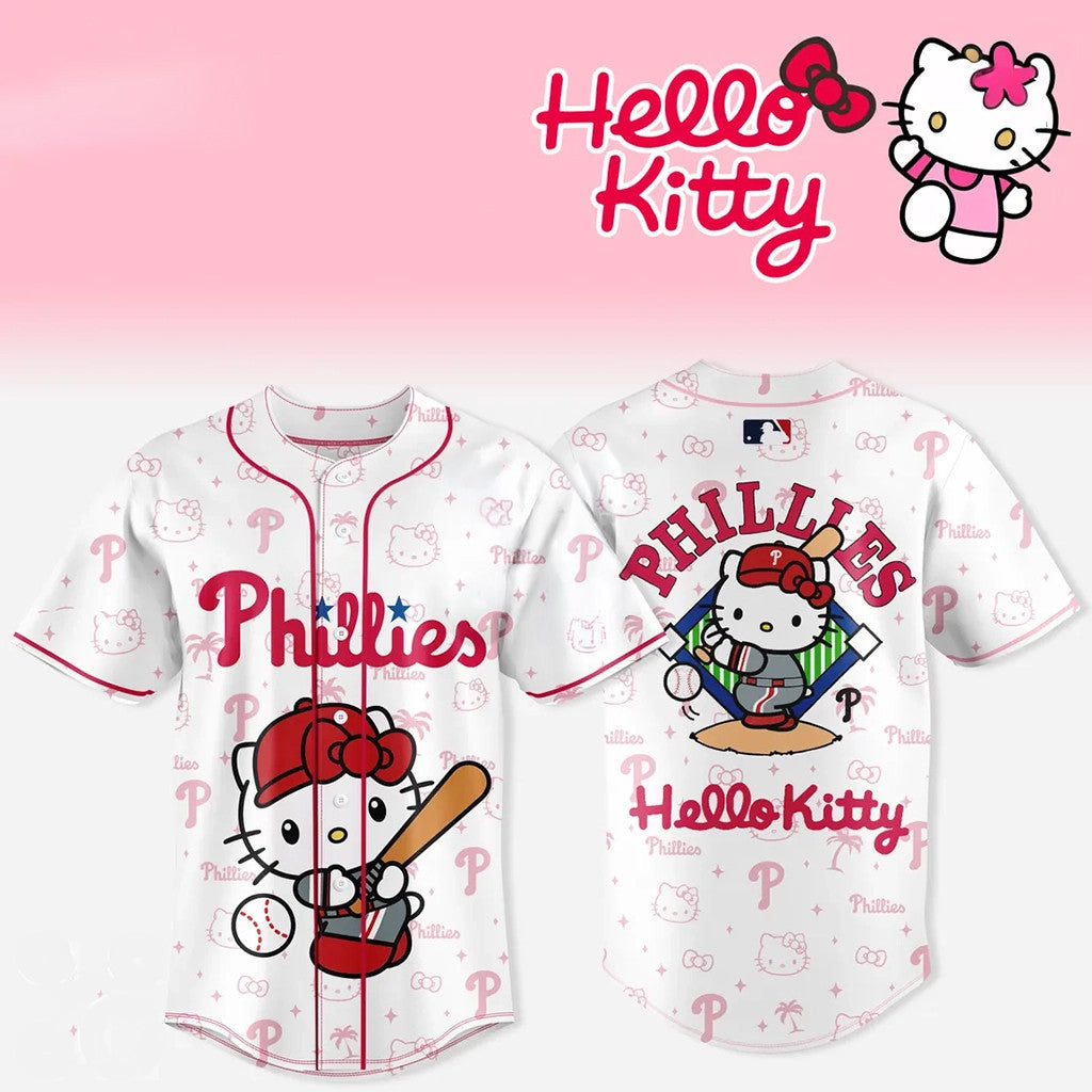 Hello Kitty X Philadelphia Phillies 2026 Baseball Jersey Phillies Merch Cute Gift For Fans - Loomnari