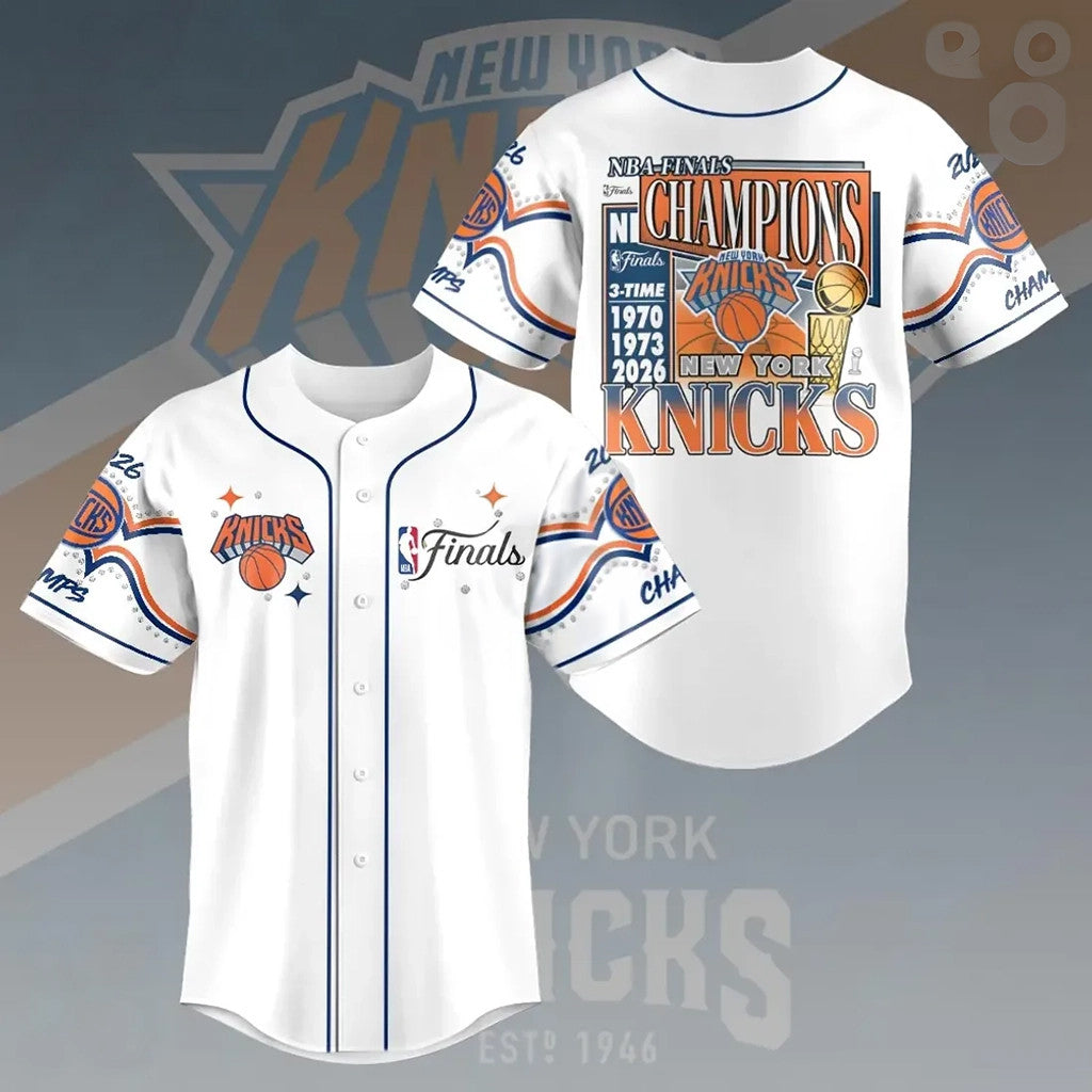 New York Knicks 2026 Finals Champions Baseball Jersey NY Knicks Merch Gifts For Basketball Fan - Loomnari