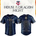 Minnesota Twins X House Of The Dragons 2026 GOT Night Baseball Jersey Twins Merch Fan Present - Loomnari