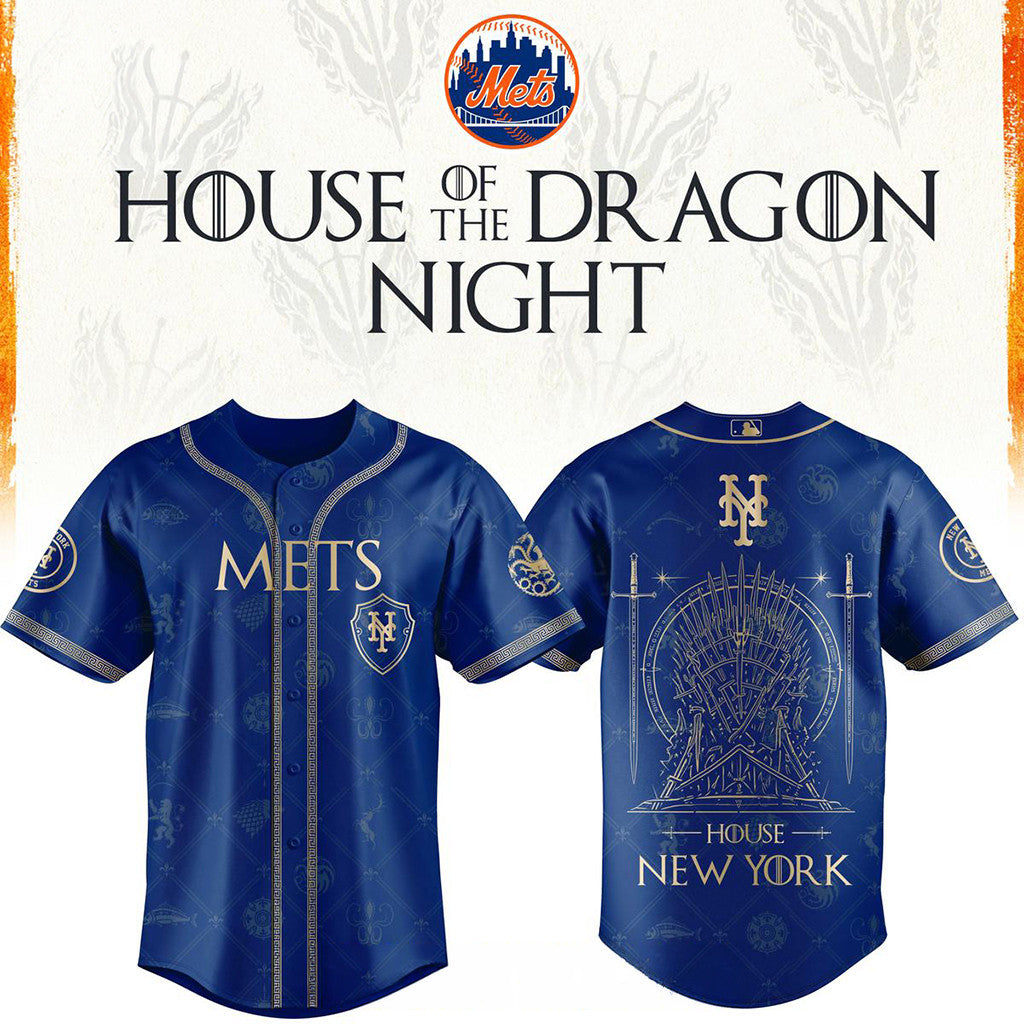 New York Mets X House Of The Dragons 2026 GOT Night Baseball Jersey NY Mets Merch Gift For Fans - Loomnari