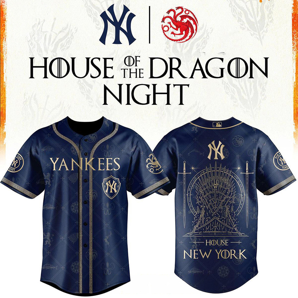New York Yankees X House Of The Dragons 2026 GOT Night Baseball Jersey NY Yankees Merch - Loomnari