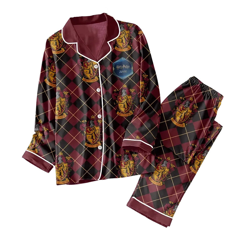 Harry Potter Gryffindor Burgundy Pajamas Set 2026 Harry Potter Merch Birthday Ideas For Sisters - Loomnari