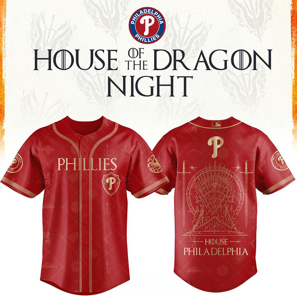 Philadelphia Phillies X House Of The Dragons 2026 GOT Night Baseball Jersey Phillies Merch - Loomnari