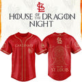 St Louis Cardinals X House Of The Dragons 2026 GOT Night Baseball Jersey Cardinals Merch Red - Loomnari