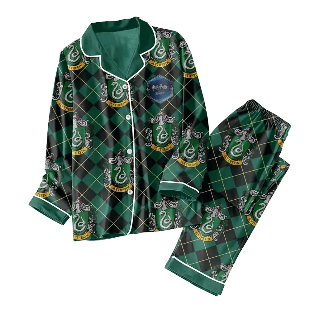 Harry Potter Slytherin Green Plaid Pajama Set 2026 Harry Potter Merch Birthday Gift For Her - Loomnari